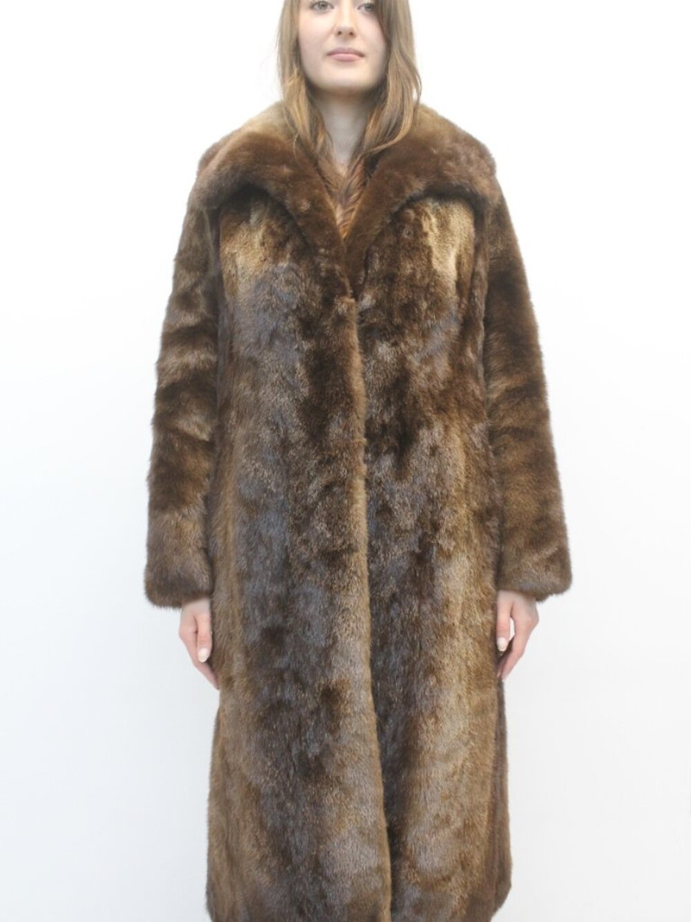 EXCELLENT CANADIAN OTTER FUR COAT JACKET WOMEN WOMAN SIZE 4 PETITE